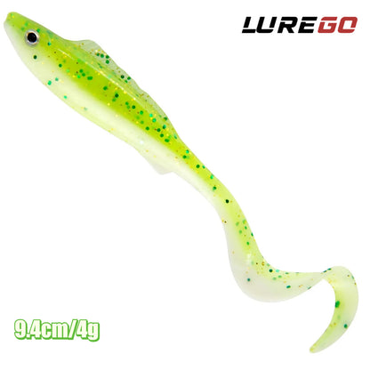 5PCS  3D Curl Grub Soft Lure | 9.4cm 4.1g Bionic Design with Two-Tone Eyes