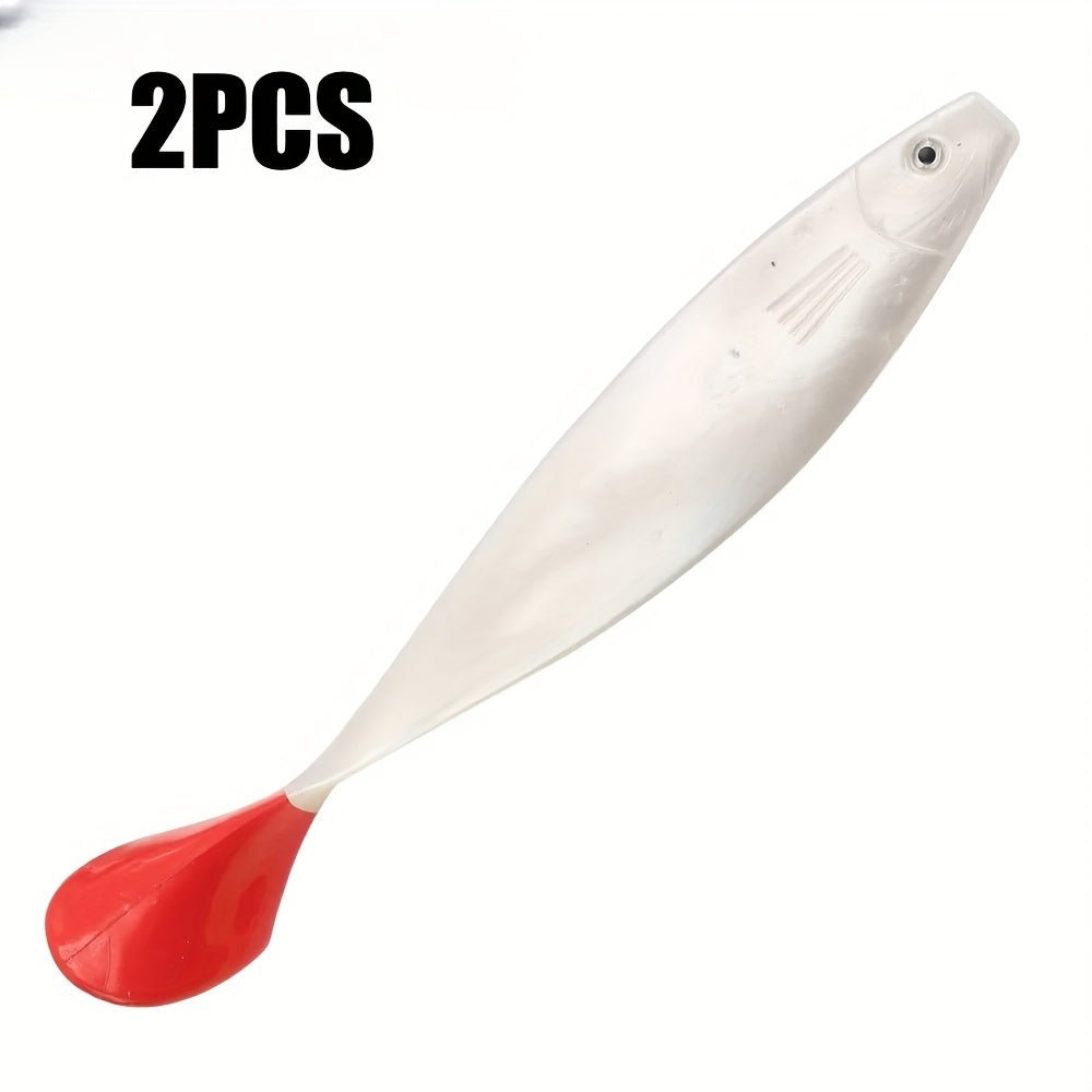 2pcs  Heavy-Weight T-Tail Swimbait - Mermaid Design Sinking Fishing Lure for Deep Sea, 70g