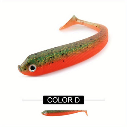 8PCS/5PCS/3pcs  Dual-Color T-Tail Soft Fishing Lures - Realistic Painted 7.5cm/9.5cm/12.5cmSwimbait with Multi-Color Options