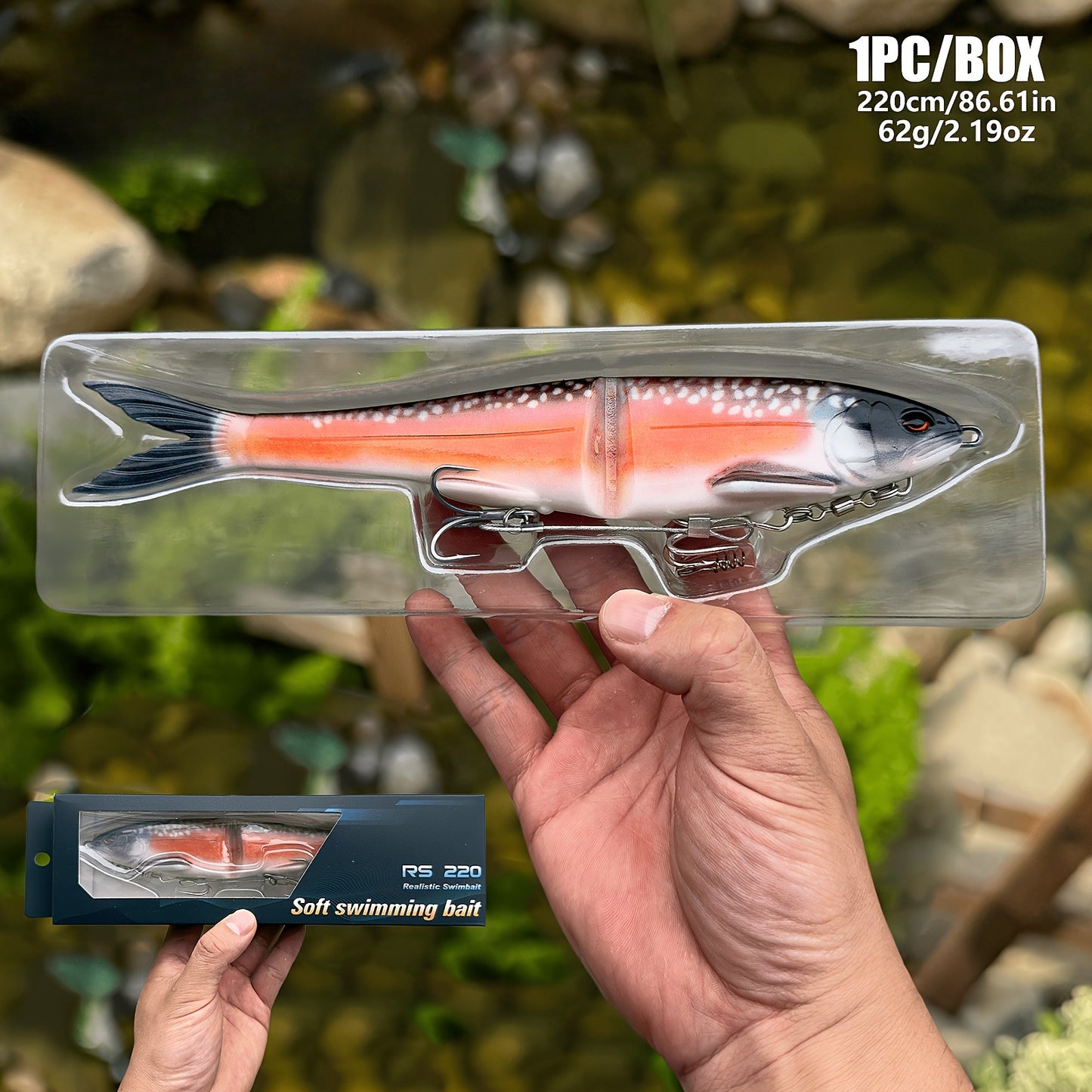 22cm 2-Section Premium Soft Bait - Includes Double Hooks