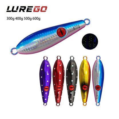 300‑600g Deep Sea Heavy Metal Jig Lure, Glow Spot Jig Bait for Offshore Sea Fishing Grouper Tuna