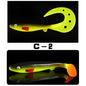 Giant 7.48inch/6.5inch T-Tail Curled Tail Grub Soft Fishing Lure - Saltwater Freshwater Bass Grouper Bait