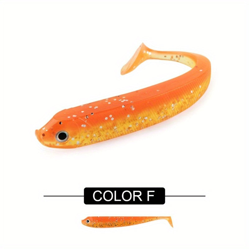 8PCS/5PCS/3pcs  Dual-Color T-Tail Soft Fishing Lures - Realistic Painted 7.5cm/9.5cm/12.5cmSwimbait with Multi-Color Options