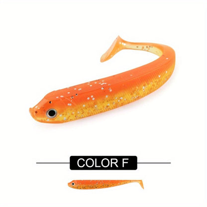 8PCS/5PCS/3pcs  Dual-Color T-Tail Soft Fishing Lures - Realistic Painted 7.5cm/9.5cm/12.5cmSwimbait with Multi-Color Options