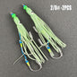 2PCS Sea Fishing Luminous Squid Hooks, Realistic Octopus Three-Hook Boat Fishing for Mackerel And Ribbonfish Hooks