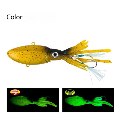 Luminous UV TPR 90g 130g 170g 200g 250g Octopus Squid Skirt With Assist Hook