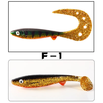 Giant 7.48inch/6.5inch T-Tail Curled Tail Grub Soft Fishing Lure - Saltwater Freshwater Bass Grouper Bait
