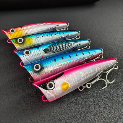Long Cast 96g Heavy-Duty Popper Lure – 15cm Giant Topwater Plug, Realistic Saltwater Fishing Lure for Bass & Big Game