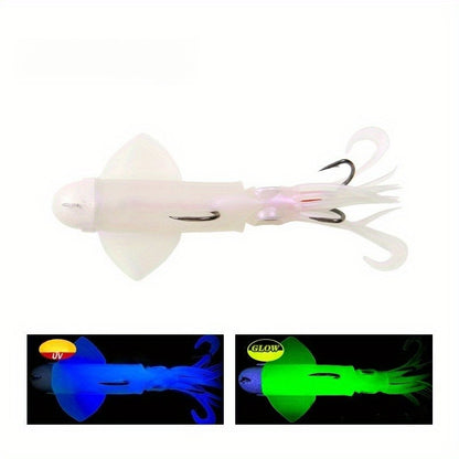 Big Eye Squid Fishing Lure - Glow- UV Lure with Anti-Loose Design, Durable Metal Hooks
