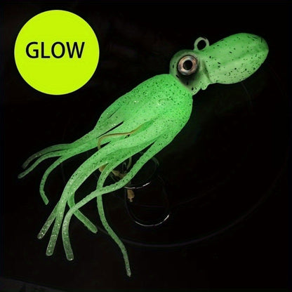 100g-450g Triple Size TPE Jig Bait - Deep Sea Giant Squid Lure with 2Treble Hooks, Realistic Fish Scale Detailing