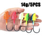 14g-56g BKK Fishing Hook BKK Professional Grade 14g28g42g56g Anti-Slip Lead Head Fishing Hook 7/0