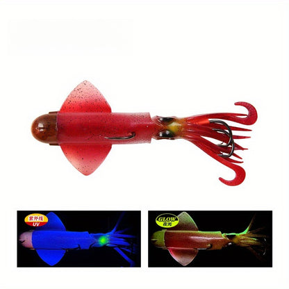 Big Eye Squid Fishing Lure - Glow- UV Lure with Anti-Loose Design, Durable Metal Hooks