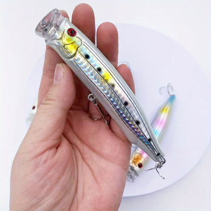 28g ABS Fishing Popper Lure with Wire-Integrated Reinforced Body, Surface Splash Bait for Long-Casting Floating Seabass Lure