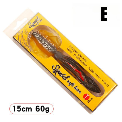 60g Soft Squid Bait Fishing Trolling Lure Octopus Head Jigs Luminous UV Squid Jig