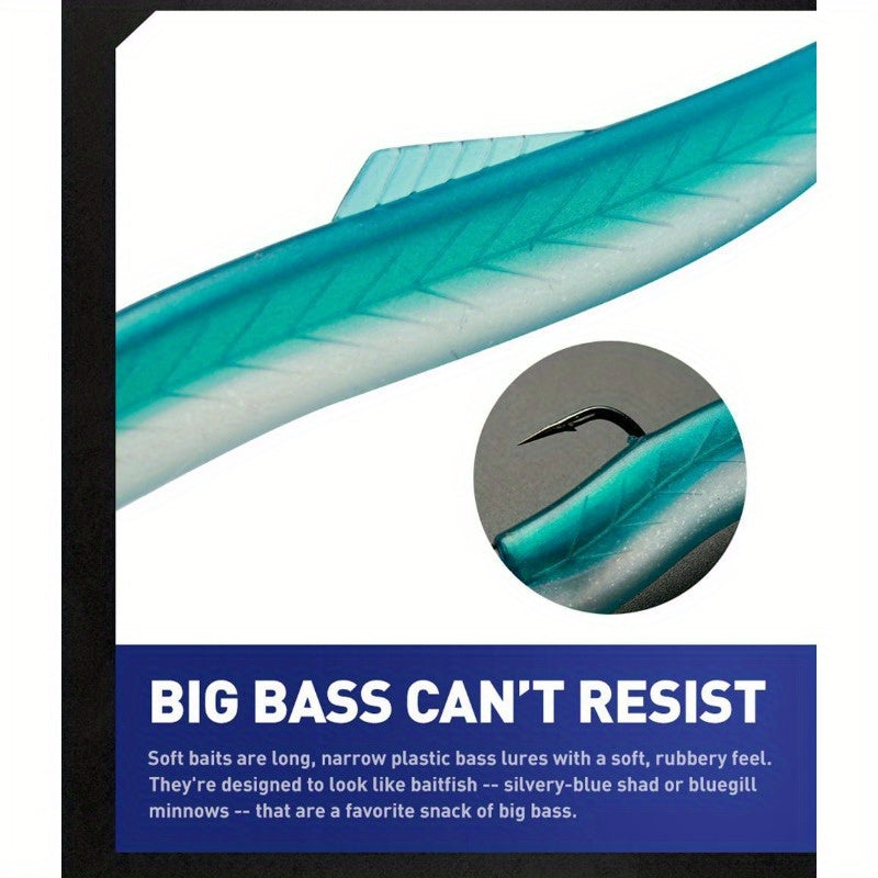 Blue 20g Jig Head + 3-Tail Swimbait Set | 115mm/ 6g Ultra-Realistic Lure | Casting Bottom Rig