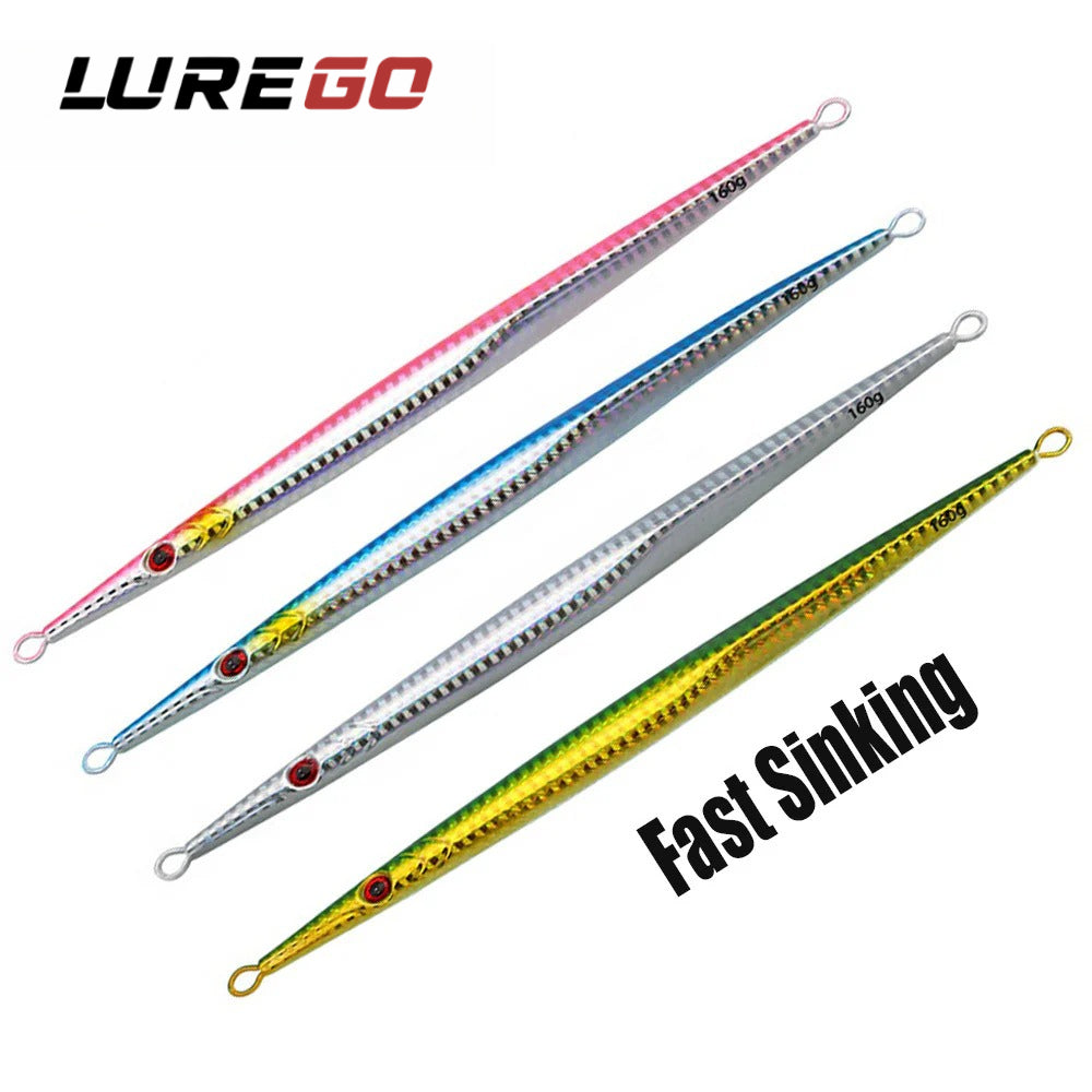 LUREGO Luminous Slow Pitch Metal Jigging Lead Vertical Jig Lure Saltwater Slow Fall Jig 60g 80g 100g 120g 160g 200g 250g