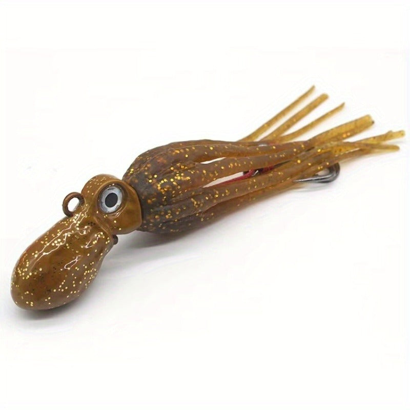 100g-450g Triple Size TPE Jig Bait - Deep Sea Giant Squid Lure with 2Treble Hooks, Realistic Fish Scale Detailing