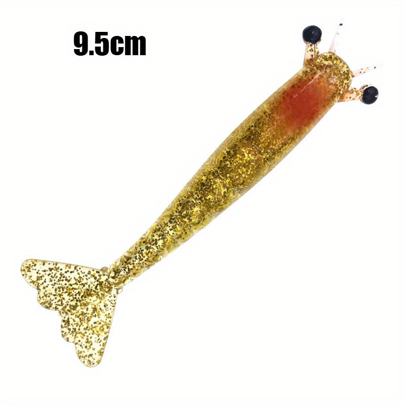 2pcs Ironclad Giant Shrimp Soft Bait - Sinking Lure with Anti-Bite Cutting Design, PVC Material, Perfect for Freshwater and Saltwater Fishing