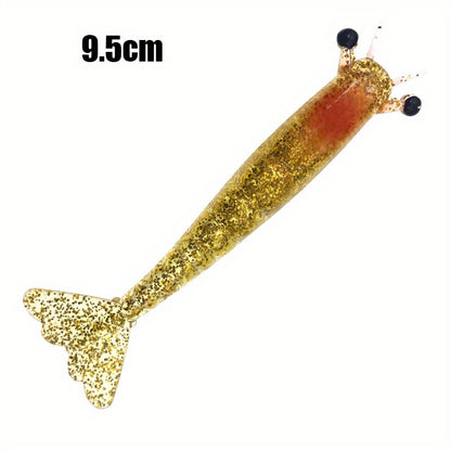 2pcs Ironclad Giant Shrimp Soft Bait - Sinking Lure with Anti-Bite Cutting Design, PVC Material, Perfect for Freshwater and Saltwater Fishing