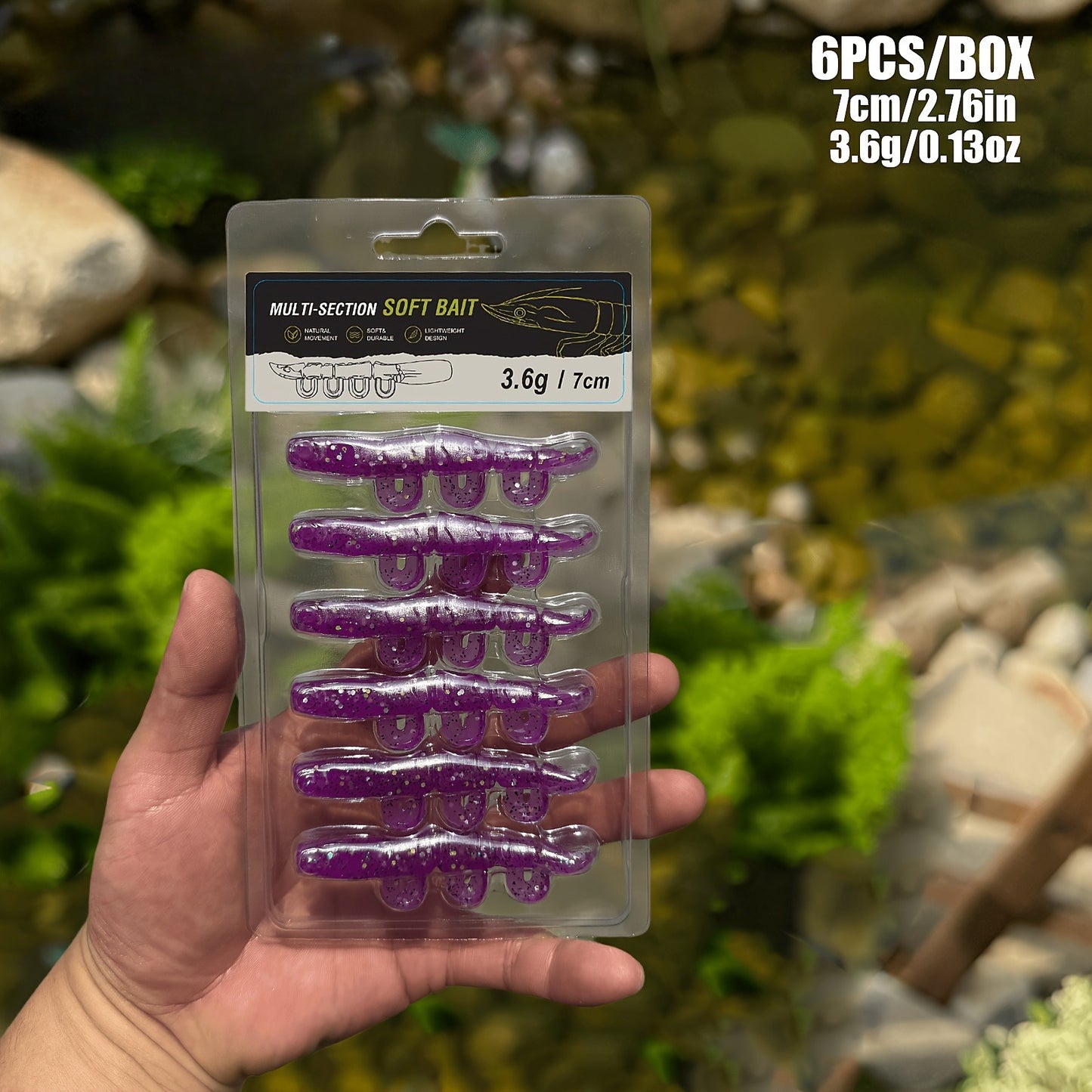 5/6PCS Soft Worm Shrimp Fishing Lure 70mm/100mm Artificial Baits Bass Silicone Fishing Lure