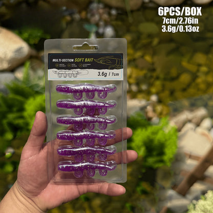 5/6PCS Soft Worm Shrimp Fishing Lure 70mm/100mm Artificial Baits Bass Silicone Fishing Lure