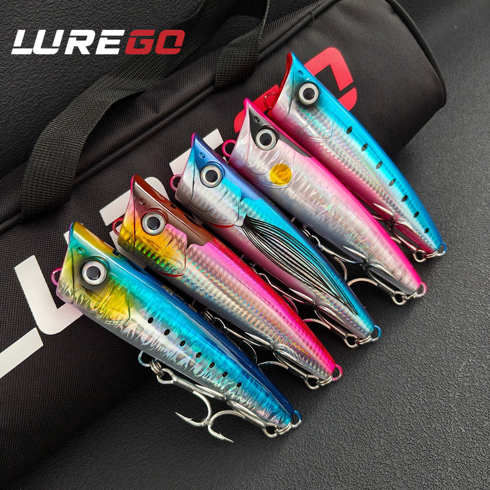 Long Cast 96g Heavy-Duty Popper Lure – 15cm Giant Topwater Plug, Realistic Saltwater Fishing Lure for Bass & Big Game