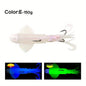 Big Eye Squid Fishing Lure - Glow-in-the-Dark UV Lure with Anti-Loose Design, Durable Metal Hooks & Soft Bait for Deep Sea Night Fishing