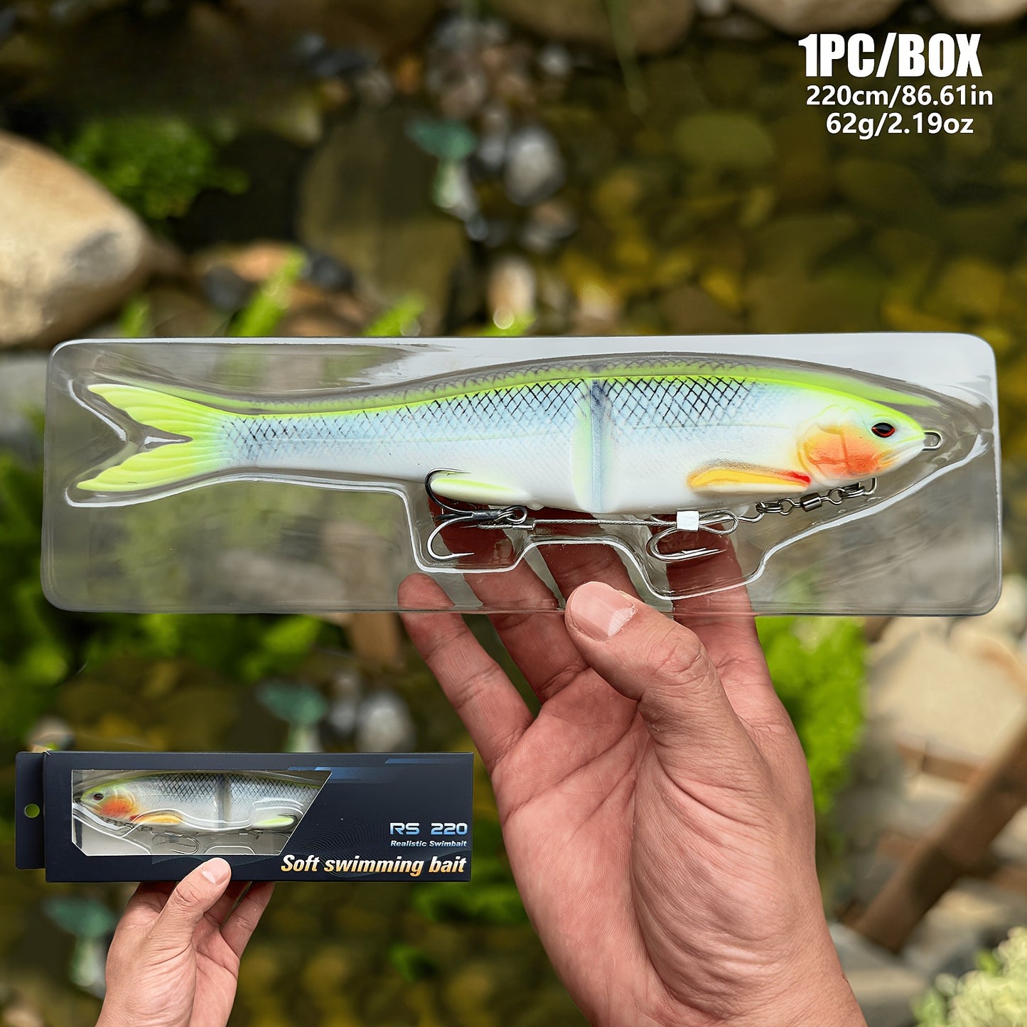 22cm 2-Section Premium Soft Bait - Includes Double Hooks