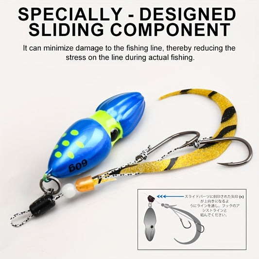 1pc (or Bulk Ordering Available) Heavy-Duty Metal Fishing Lure - with Treble Hooks
