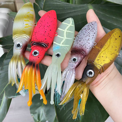 Luminous UV TPR 90g 130g 170g 200g 250g Octopus Squid Skirt With Assist Hook