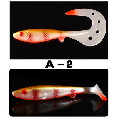 Giant 7.48inch/6.5inch T-Tail Curled Tail Grub Soft Fishing Lure - Saltwater Freshwater Bass Grouper Bait