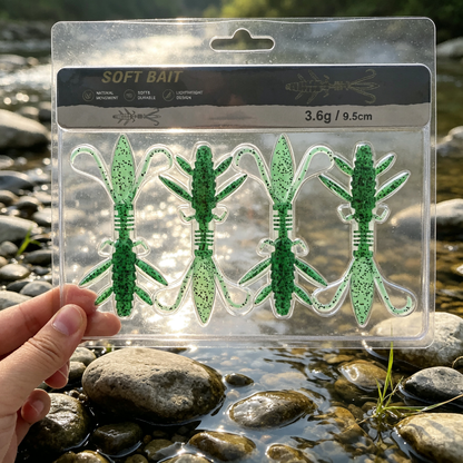 4PCS Soft Plastic Insect Lure, PVC Creature Bait with Segmented Body & Thin Forked Tail, Bass Trout Fishing Soft Lure