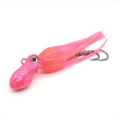 100g-450g Triple Size TPE Jig Bait - Deep Sea Giant Squid Lure with 2Treble Hooks, Realistic Fish Scale Detailing
