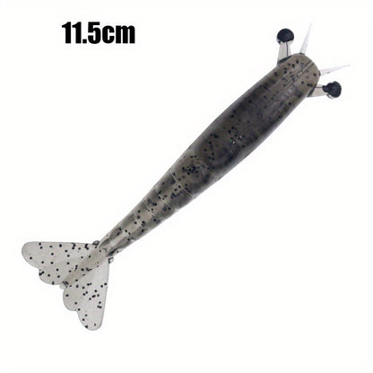 2pcs Ironclad Giant Shrimp Soft Bait - Sinking Lure with Anti-Bite Cutting Design, PVC Material, Perfect for Freshwater and Saltwater Fishing