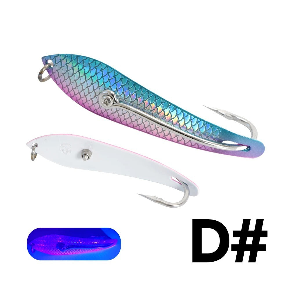 Metal Spoon Lure 3.03-4.53 Inches, 3D Scale Pattern Metal Spoon, Saltwater Artificial Bait