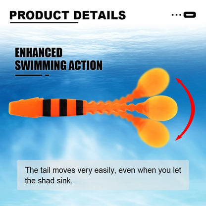 2pcs Large T-Tail Soft Lures 5.12inch/19G for Pike And Striped Bass, Shad Imitation Bait