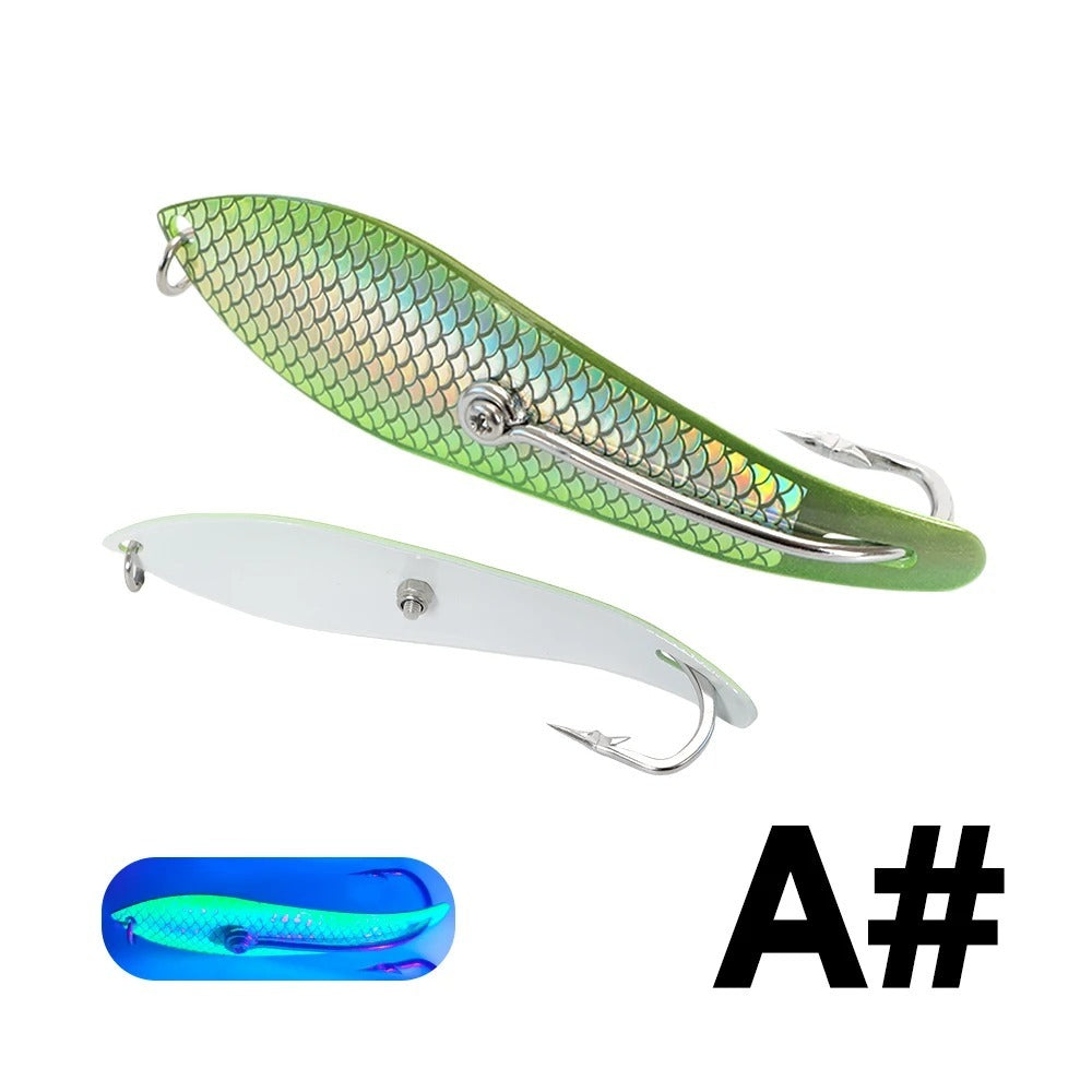 Metal Spoon Lure 3.03-4.53 Inches, 3D Scale Pattern Metal Spoon, Saltwater Artificial Bait