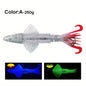 Big Eye Squid Fishing Lure - Glow-in-the-Dark UV Lure with Anti-Loose Design, Durable Metal Hooks & Soft Bait for Deep Sea Night Fishing