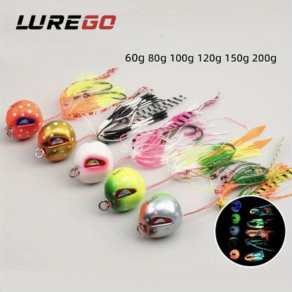New Flame Moon Alien Luminous UV Slow Rocking Iron Plate Bait Real Snapper Cod Sea Bass Bearded Guy Boat Fishing Fake Bait Flame Moon