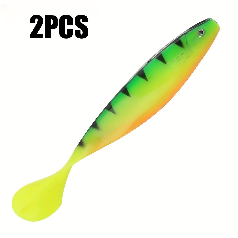 2pcs  Heavy-Weight T-Tail Swimbait - Mermaid Design Sinking Fishing Lure for Deep Sea, 70g