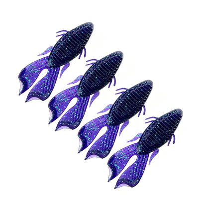 4PCS  9cm Dual-Color Ultra-Realistic Craw | Heavy Cover Punching Soft Bait | Weedless All-Water-Level Design