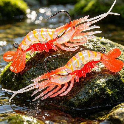 LUREGO Glow UV Soft Shrimp Lure 9cm/8g – Bait for Bass, Trout & Redfish