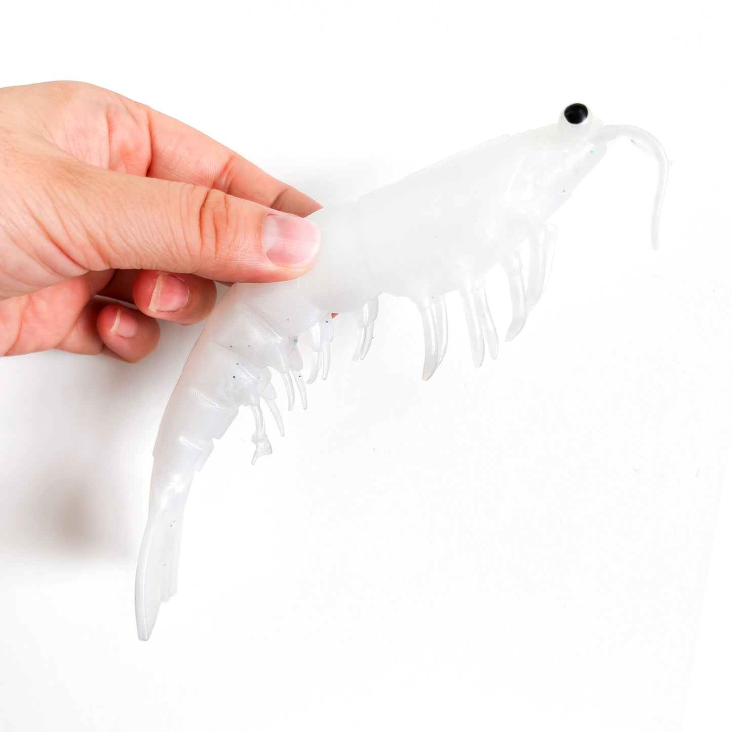 18cm/38g /Realistic Soft Artificial Shrimp Fishing Lures, Silicone Prawn Baits for Saltwater Sea Fishing