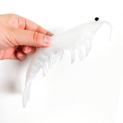 18cm/38g /Realistic Soft Artificial Shrimp Fishing Lures, Silicone Prawn Baits for Saltwater Sea Fishing