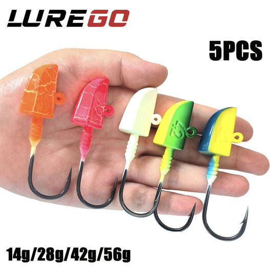 [14g-56g BKK Fishing Hook] BKK Professional Grade 14g28g42g56g Anti-Slip Lead Head Fishing Hook 7/0