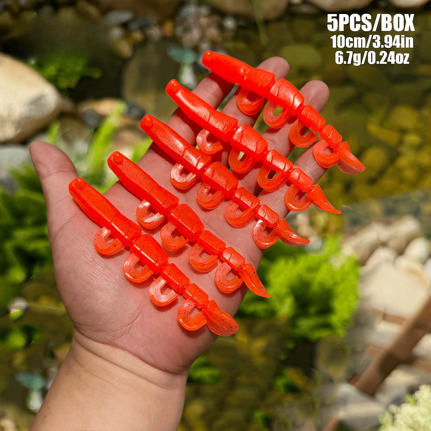 5/6PCS Soft Worm Shrimp Fishing Lure 70mm/100mm Artificial Baits Bass Silicone Fishing Lure