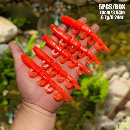 5/6PCS Soft Worm Shrimp Fishing Lure 70mm/100mm Artificial Baits Bass Silicone Fishing Lure