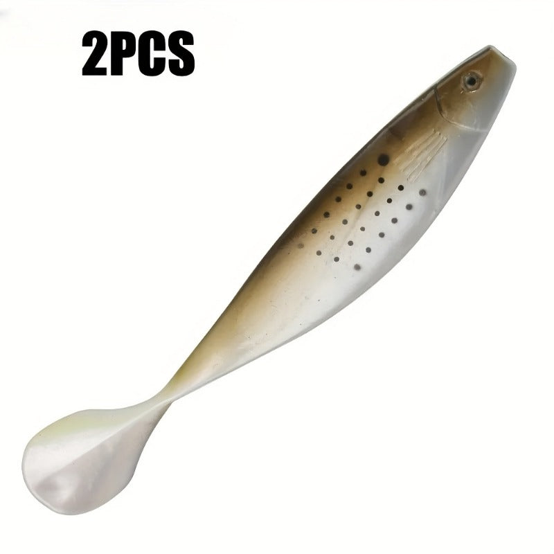 2pcs  Heavy-Weight T-Tail Swimbait - Mermaid Design Sinking Fishing Lure for Deep Sea, 70g
