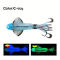Big Eye Squid Fishing Lure - Glow-in-the-Dark UV Lure with Anti-Loose Design, Durable Metal Hooks & Soft Bait for Deep Sea Night Fishing