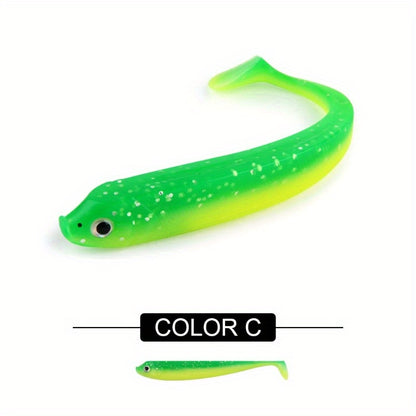8PCS/5PCS/3pcs  Dual-Color T-Tail Soft Fishing Lures - Realistic Painted 7.5cm/9.5cm/12.5cmSwimbait with Multi-Color Options